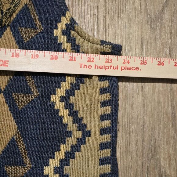 Vintage 90s Streetwear Womens Small Boho Chic Fringed Needlepoint Button‎ Vest - Picture 8 of 10